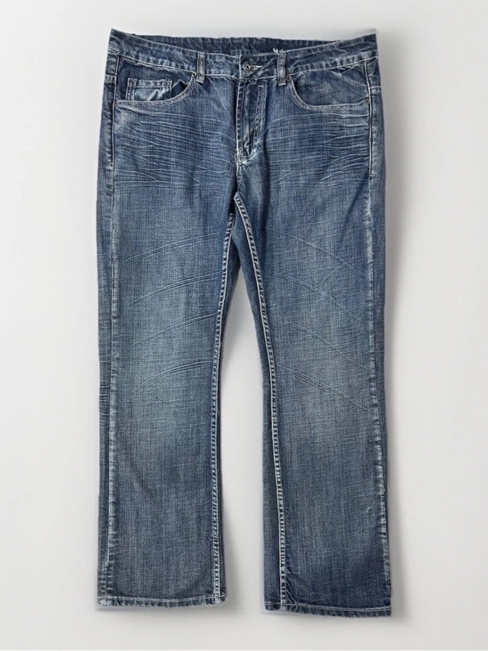Buffalo David Bitton Faded Blue Straight Jeans
